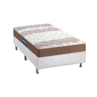 Cama Box Solteiro: Colchão Espuma Probel D33 Guarda Costas + Base CRC Courano White(88x188)