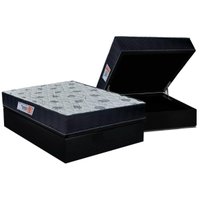 Cama Box Baú Casal: Colchão Ortopédico Orthoflex Foggia Sogni Unic Face + Base CRC Suede Black (138x188)