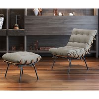 Poltrona e Puff M06 Estrutura em Ferro Mais Decor