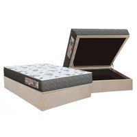 Conjunto Box Baú Casal: Colchão Espuma Orthoflex D33 ComfortPedic Line Black + Base CRC Suede Clean (138x188)