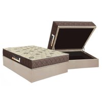Conjunto Box Baú Casal: Colchão Espuma Orthoflex D28 Livorno + Base CRC Suede Clean (138x188)