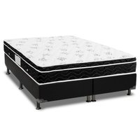Cama Box Queen: Colchão Molas Ortobom Nanolastic Physical Spring + Base CRC Courano Black(158x198)