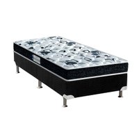 Cama Box Solteiro: Colchão Espuma Probel D28/EP Anatômico Advanced Tech1000 + Base CRC Suede Black(88x188)