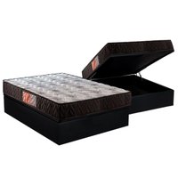 Conjunto Box Baú Casal: Colchão Espuma Paropas D23 Pasquale + Base CRC Suede Black (138x188)