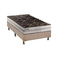 Cama Box Solteiro: Colchão Espuma Paropas D33 Pasquale Plus + Base CRC Suede Clean(88x188)