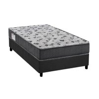 Cama Box Solteiro: Colchão Espuma Ortobom D33/EP Anatômico ISO 100 Ultra Firme + Base CRC Suede Gray(78x188)