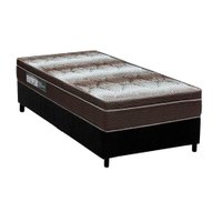 Cama Box Solteiro: Colchão Ortopédico Ortobom Light + Base CRC Suede Black (88x188)