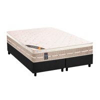 Cama Box Queen: Colchão Molas Castor Bonnel Premium Tecnopedic + Base CRC Suede Gray(158x198)