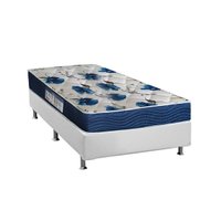 Cama Box Solteiro: Colchão Ortopédico Ortobom D28/EP Anatômico Fort Tech ISO 60 + Base CRC Courano White(88x188)