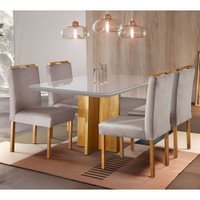Conjunto Sala de Jantar Roma Mesa e Cadeiras Madeira Maciça Móveis Mundial