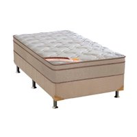 Cama Box Solteiro: Colchão Molas Ensacadas Castor Revolution Híbrido + Base CRC Suede Clean(88x188)