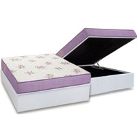 Conjunto Box Baú Casal: Colchão Espuma Ortobom D23 Physical Super Resistente Bordado + Base CRC Courano White (138x188)