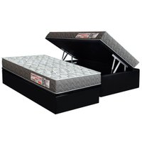 Conjunto Box Baú Solteiro: Colchão Espuma Orthoflex D23 ComfortPedic + Base CRC Suede Black (88x188)