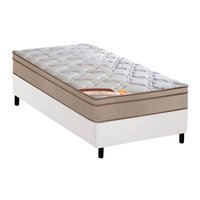 Cama Box Solteiro: Colchão Molas Castor Bonnel Revolution + Base CRC Courano White(88x188)