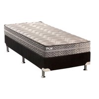 Cama Box Solteiro: Colchão Espuma Paropas D45 Pasquale Plus + Base CRC Suede Black(88x188)