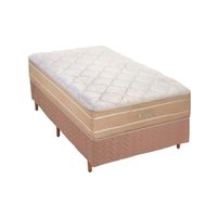 Cama Box Solteiro: Colchão Molas Polar Ensacadas Cristal + Base CRC Rústico Clean(88x188)