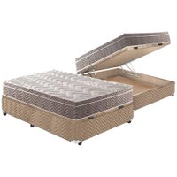 Cama Box Baú Casal: Colchão Anatômico Paropas D33 Confort Ultra Firme + Base CRC Suede Clean (138x188)