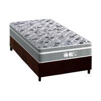 Cama Box Solteiro: Colchão Molas Ensacadas Probel Evolution + Base CRC Suede Brown(88x188)