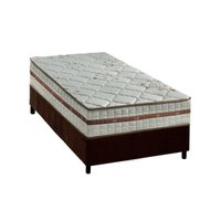 Cama Box Solteiro: Colchão Molas Anjos Ensacadas Classic + Base CRC Suede Brown(88x188)