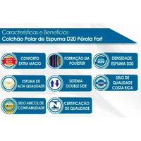 Colchão Solteiro Pérola Polar (1un) + Cama Invicta c/ 2 Gavetas Atacama-Jatobá
