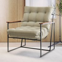Poltrona M03 em Linho Mais Decor Preto/Bege