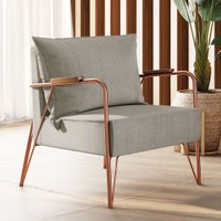 Poltrona M02 em Linho Mais Decor Cobre/Areia
