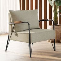Poltrona M02 Estrutura em Ferro Mais Decor Preto/Bege