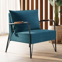 Poltrona M02 Estrutura em Ferro Mais Decor Preto/Azul