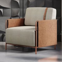 Poltrona M01 Estrutura em Ferro Mais Decor Cobre/Areia