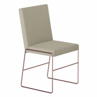 Conjunto Sala de Jantar Dubai Mesa 110cm MDF BP com 4 Cadeiras Mais Decor Bege Areia/Cobre/Siena