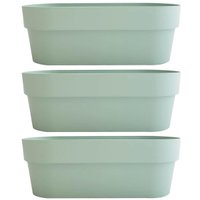 Kit 3 Jardineiras Para Plantas Hortinha Cultivar Temperos Flores Verde Menta Plástica