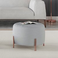 Puff Girassol Revestimento Linho Mais Decor - Cobre/Cinza