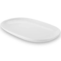 20 Bandejas Travessas Melamina Brancas 26,2x17x2,6cm Buffet Restaurante Prato Oval