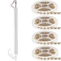 Fonte Alimentação Slim 60W e 4 Rolos Fita Led 5m 12V Amarelo Neutro Adesiva Tradestar