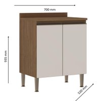 Balcao 700 2 Porta Ebano Fosco Off White Fosco