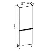 Paneleiro 700 4 Pta Ebano Fosco Off White Fosco