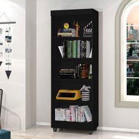 Estante para Livros Aspen 4 Prateleiras Preto - J&a Móveis