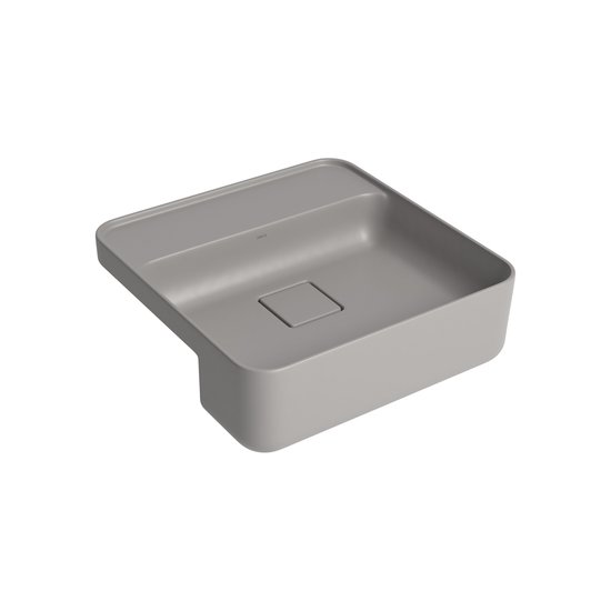 Cuba De Semiencaixe Deca Slim 40X40 L.61040.M.85 Quadrada Com Mesa Soft Antracite