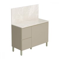 Balcão de Cozinha 120 Cm Art 3 Portas 2 Gavetas Vanilla - Kits Paraná