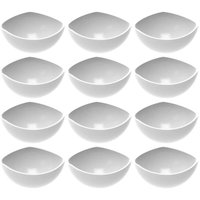 12 Potes de Sobremesa Doces Branco Avulso 265ml Plástico Trio Crippa Tigela Unitária
