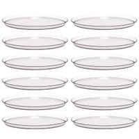 12 Bandejas Redonda 28cm Glassy Crippa Transparente Servir Restaurante Bar Lanchonete