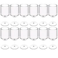 12 Taças para Vinho Água Drinks 250ml Crippa Plástico Resistente Transparente 