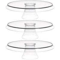 Conjunto 3 Boleiras Transparentes 28cm Bases para Docinhos e Tortas Glassy Crippa