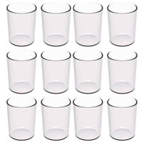 Kit 12 Copos 400ml Transparente Plástico Escolar Refeitórios Servir Água Sucos