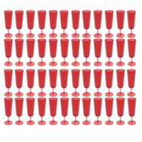 Jogo 48 Taças Champanhe Espumante Buffet Plástico Vermelho Translúcido Crippa