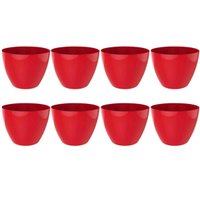 Kit 8 Tigelas Redonda Grande 6,2L Vermelha Crippa Travessa Servir Salada Frutas Pratos Quentes