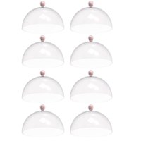 8 Cúpulas Plástico 25cm Bolos Tortas Doces Pratos Rosa Himalaia Bubble Crippa
