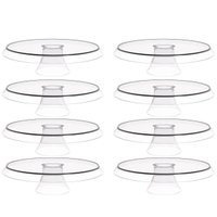 Kit 8 Bases Porta Bolos Tortas Doces 30cm com Pé Transparente Glassy Crippa