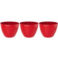 3 Tigelas Redonda Grande 6,2L Vermelha Crippa Servir Salada Frutas Pratos Quentes 