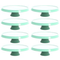 8 Porta Bolos e Tortas Verde Menta com Pé 28cm Bubble Crippa Boleiras para Confeitarias Docerias